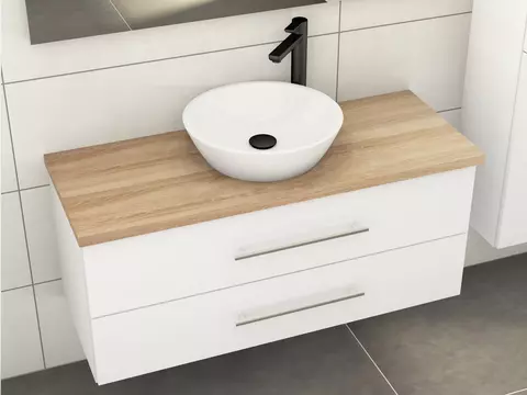 Flex Badmöbel 120, Weiß Hochglanz Lackiert,...