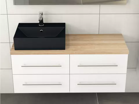 Flex Badmöbel 120, Weiß Hochglanz Lackiert,...