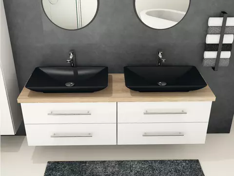 Flex Badmöbel 160, Weiß Hochglanz Lackiert,...