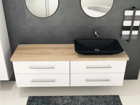 Flex Badmöbel 160, Weiß Hochglanz Lackiert,...