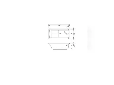 Schröder Badewanne rechteck weiß, 150x70x40 cm...