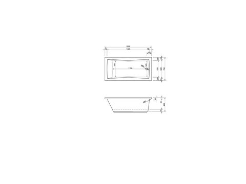 Schröder Badewanne rechteck weiß, 150x75x45,5 cm Bari150