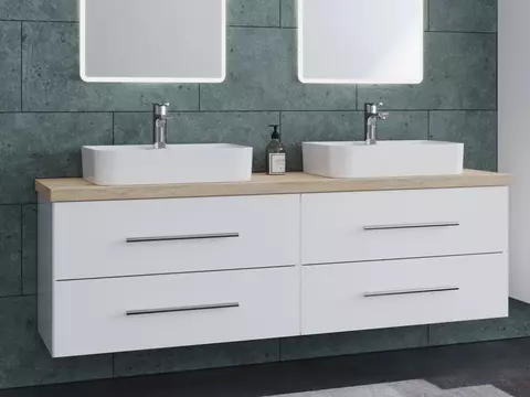 Flex Badmöbel 160, Weiß Hochglanz Lackiert,...