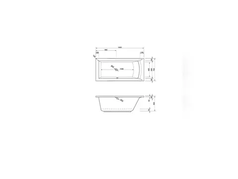 Schröder Badewanne rechteck weiß, 160x75x45 cm...