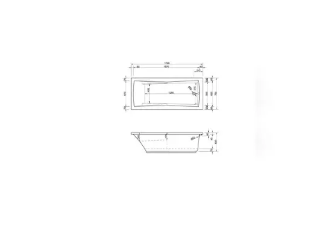 Schröder Badewanne rechteck weiß, 170x75x45cm...