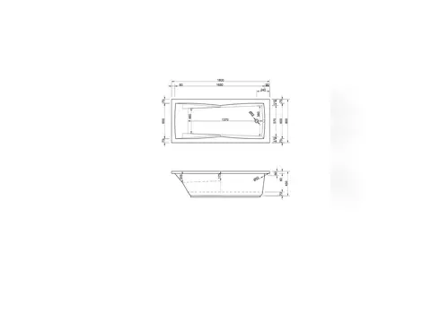 Schröder Badewanne rechteck weiß, 180x80x45cm...