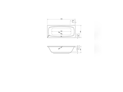 Schröder Badewanne rechteck weiß, 180x80x42cm Acapulco180
