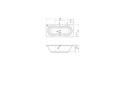 Schröder Badewanne rechteck weiß, 180x80x44cm Martinique