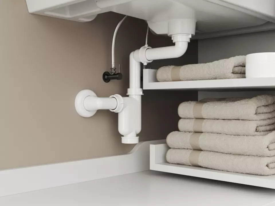 Aqua Bagno Raumsparsiphon für Badmöbel - DN32 -...