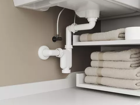 Aqua Bagno Raumsparsiphon für Badmöbel - DN32 -...