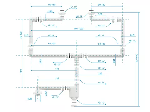 Aqua Bagno Raumsparsiphon für Badmöbel...