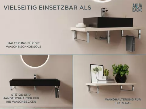 Aqua Bagno Konsolenträger 420 x 140 x30mm aus...