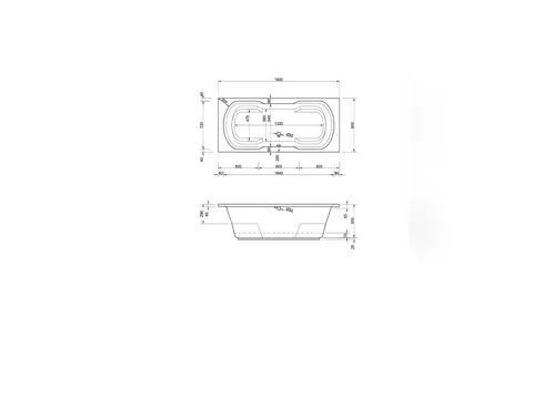 Schröder Badewanne rechteck weiß, 180x80x50 cm...