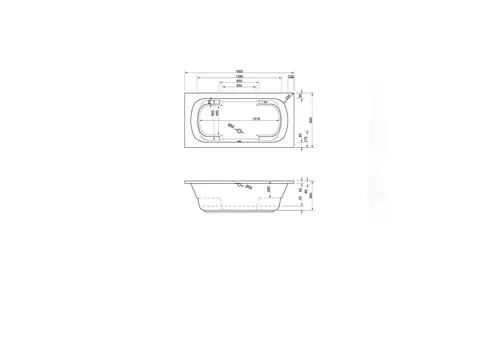 Schröder Badewanne rechteck weiß, 180x90x48,5...