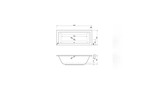 Schröder Badewanne rechteck weiß, 190x80x49cm...