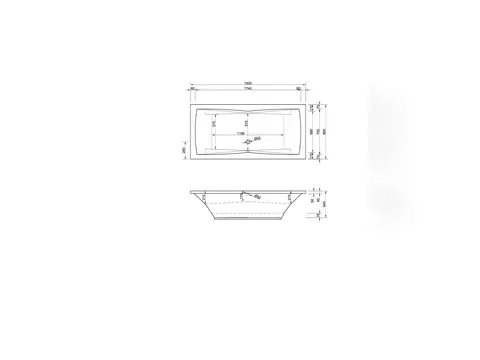 Schröder Badewanne rechteck weiß, 190x90x44cm...