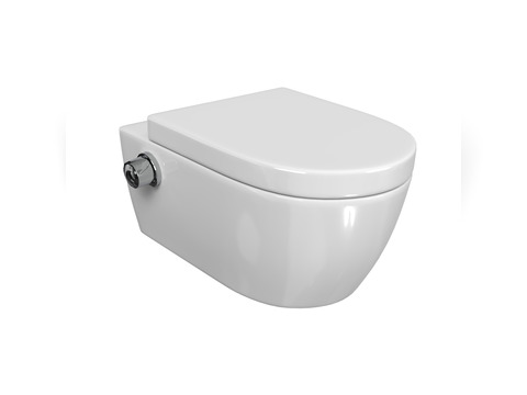 Aqua Bagno WCSet.16.JomoLine.TV.1 JomoLine Vorwandelement mit Rohrunterbrecher für Dusch WCs mit Bidetfunktion + Wand WC mit Ventil + Drückerplatte + Zubehör #1
