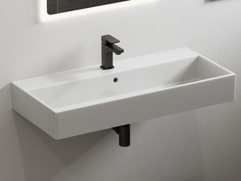 Aqua Bagno Quadra Keramik Waschtisch 90cm weiß Waschbecken 3.30.90.1
