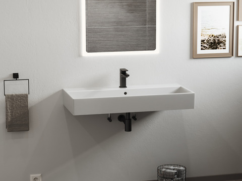 Aqua Bagno Quadra Keramik Waschtisch 90cm weiß Waschbecken 3.30.90.1