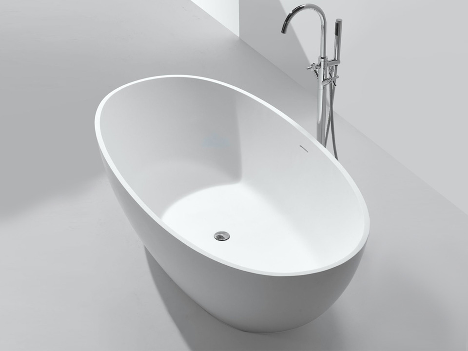 Aqua Bagno freistehende Badewanne Lounge - Corian, wei&szlig; matt