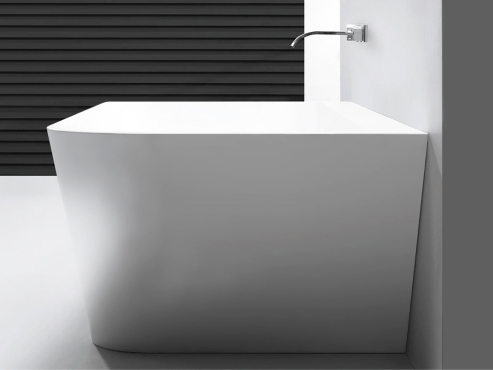 Aqua Bagno freistehende Badewanne Love - Corian, wei&szlig; matt