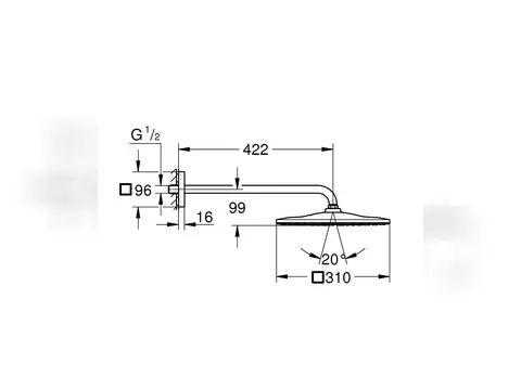 Rainshower Mono 310 Cube Kopfbrause-Set 422mm