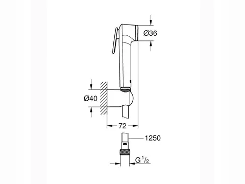 Grohe Tempesta-F Reinigungsbrause mit Wandhalter, 1...