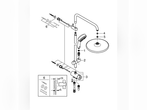 TEMPESTA COSMOPOLITAN SYSTEM 250 FLEX DUSCHSYSTEM MIT UMSTELLUNG FÜR DIE WANDMONTAGE