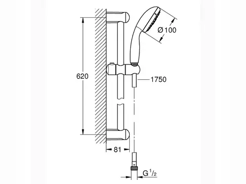 Grohe Tempesta 100 Brausest 60 cm, mit 4 Strahlarten, chrom