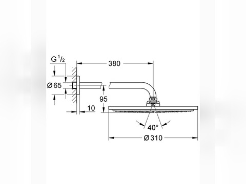 RAINSHOWER COSMOPOLITAN 310 KOPFBRAUSE-SET 380 MM