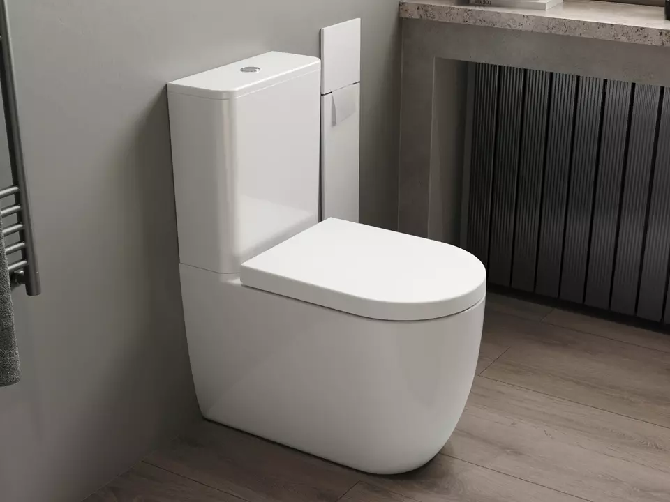 Stand WC Toilette - sp&uuml;lrandlos - inkl. abnehmbaren Softclose Toiletten-Sitz - Keramik - 10.35.10.01.K