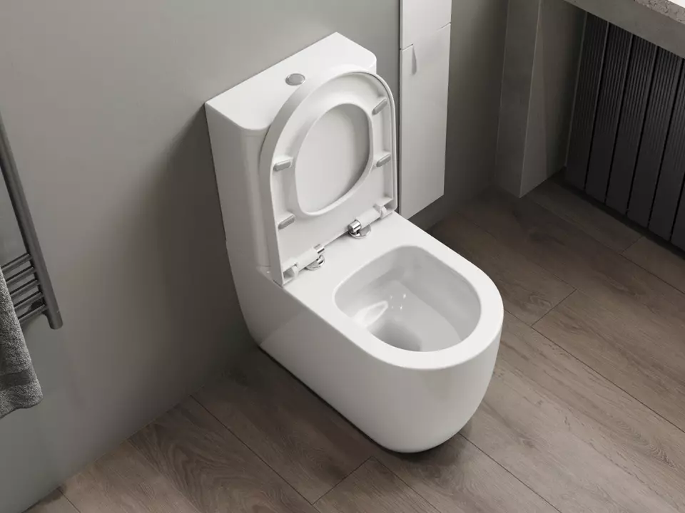 Stand WC Toilette - sp&uuml;lrandlos - inkl. abnehmbaren Softclose Toiletten-Sitz - Keramik - 10.35.10.01.K