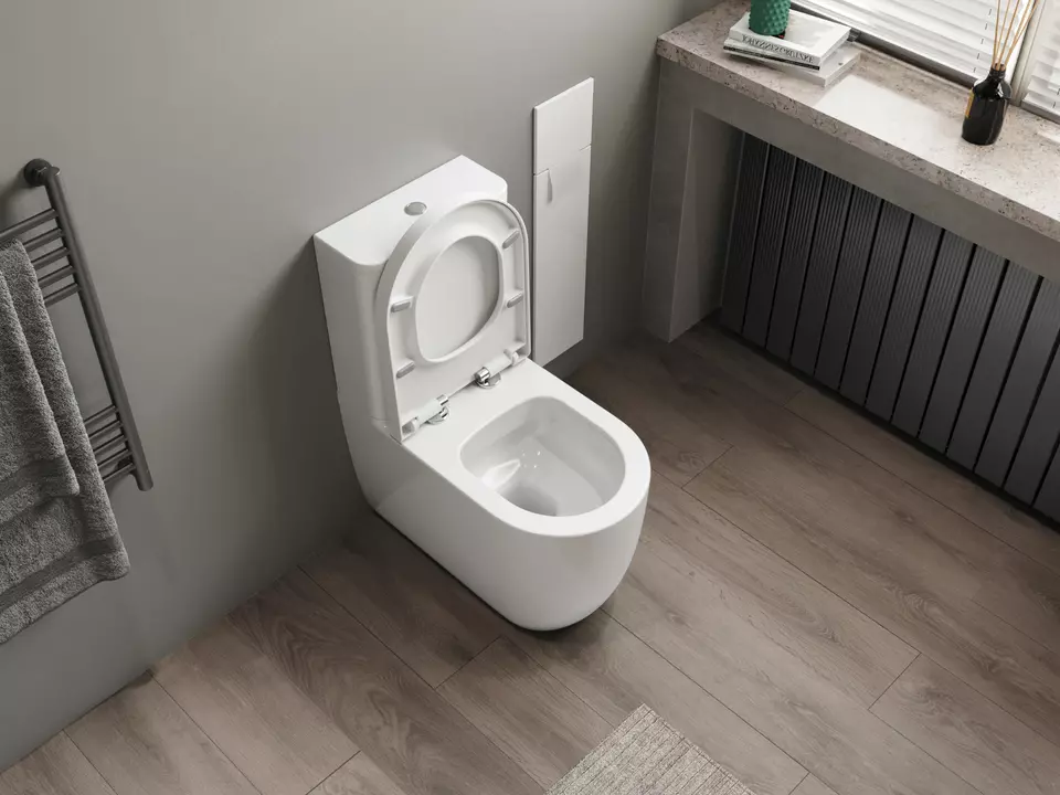 Stand WC Toilette - sp&uuml;lrandlos - inkl. abnehmbaren Softclose Toiletten-Sitz - Keramik - 10.35.10.01.K
