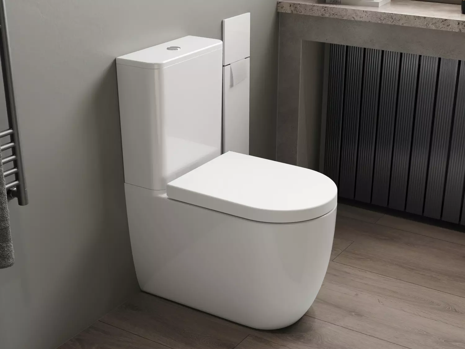 Stand WC Toilette - sp&uuml;lrandlos - inkl. abnehmbaren Softclose Toiletten-Sitz - Keramik - 10.35.10.01.K