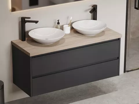 Duo Badmöbel 120, Anthrazit Matt Lackiert,...