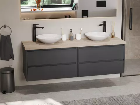 Duo Badmöbel 160, Anthrazit Matt Lackiert,...