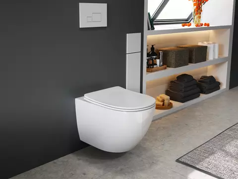 Aqua Bagno Spülrandloses WC Silk inkl. WC-Sitz -...