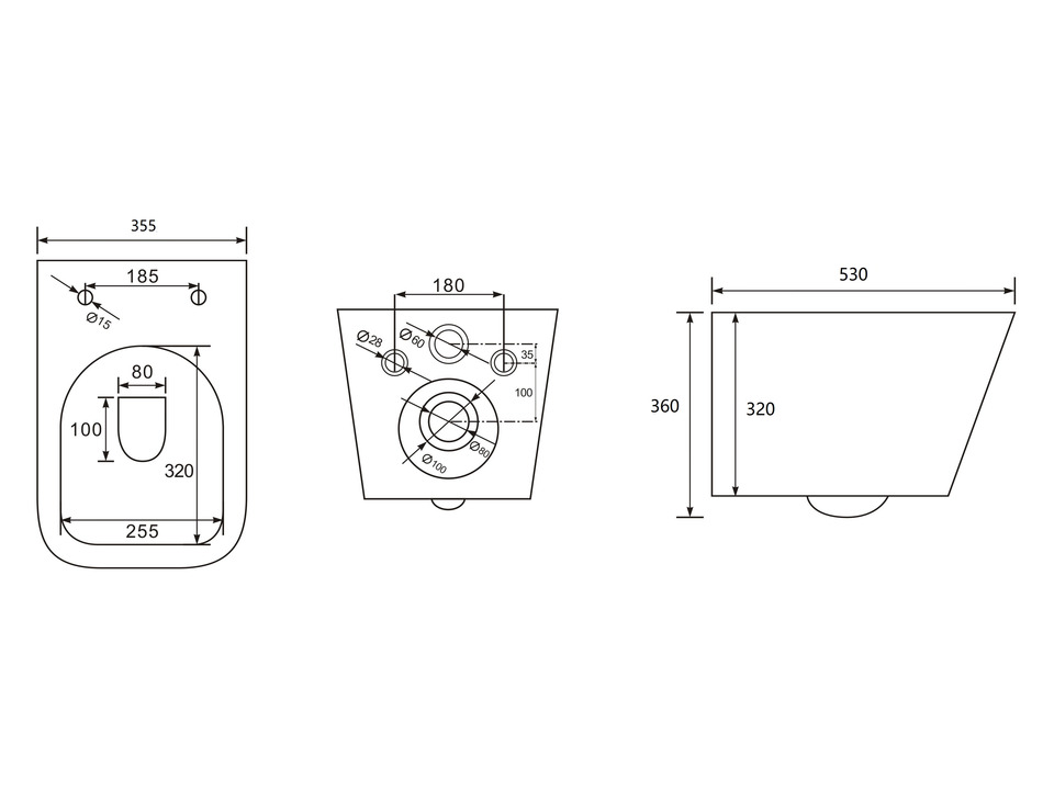 Aqua Bagno Delta 2.0 Sp&uuml;lrandloses Dusch-WC inkl. WC-Sitz - S.10215.10216