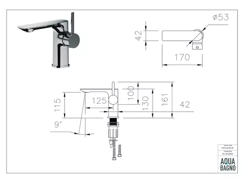 Aqua Bagno Waschtischarmatur PureEssence Chrom