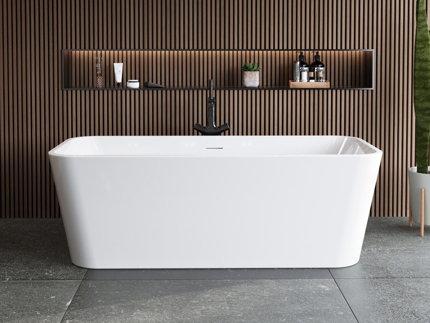 Aqua Bagno freistehende Badewanne Delta 2.0 180cm -Acryl, wei&szlig;