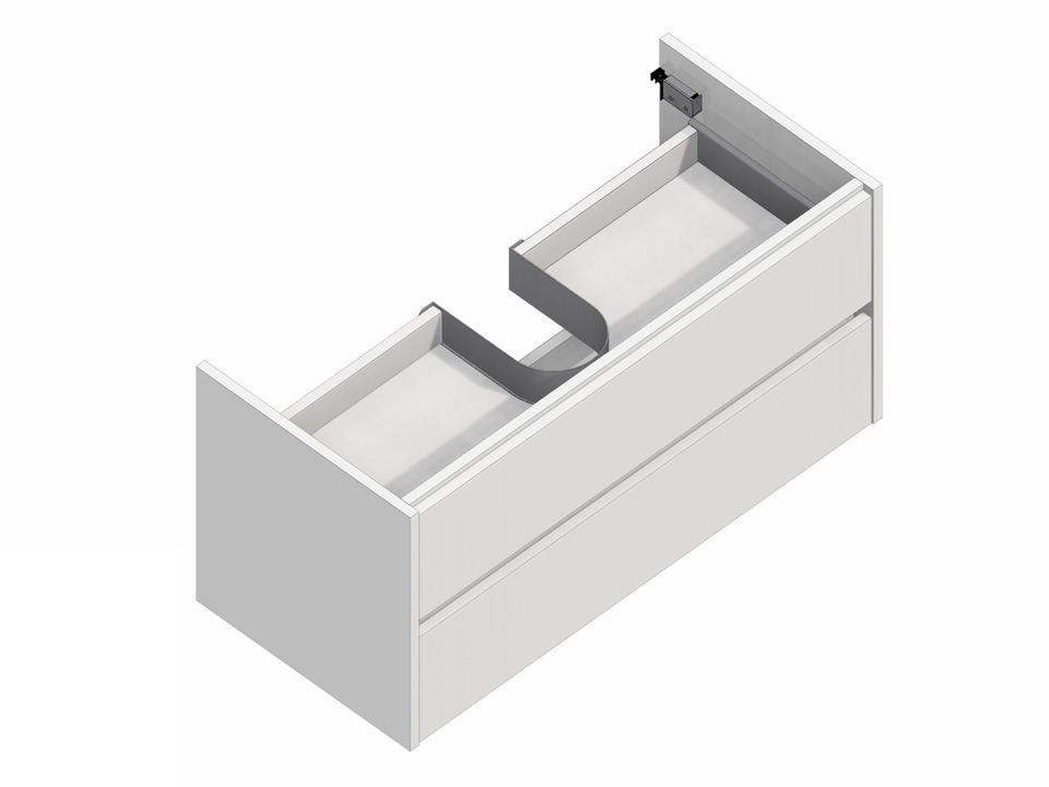 Duo Waschtischunterschrank 60, Wei&szlig; Hochglanz Lackiert