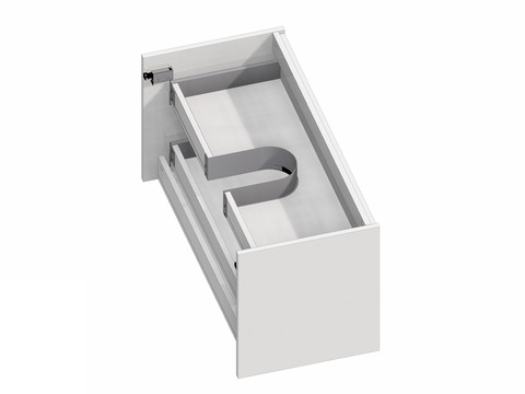 Duo Waschtischunterschrank 60, Weiß Hochglanz Lackiert