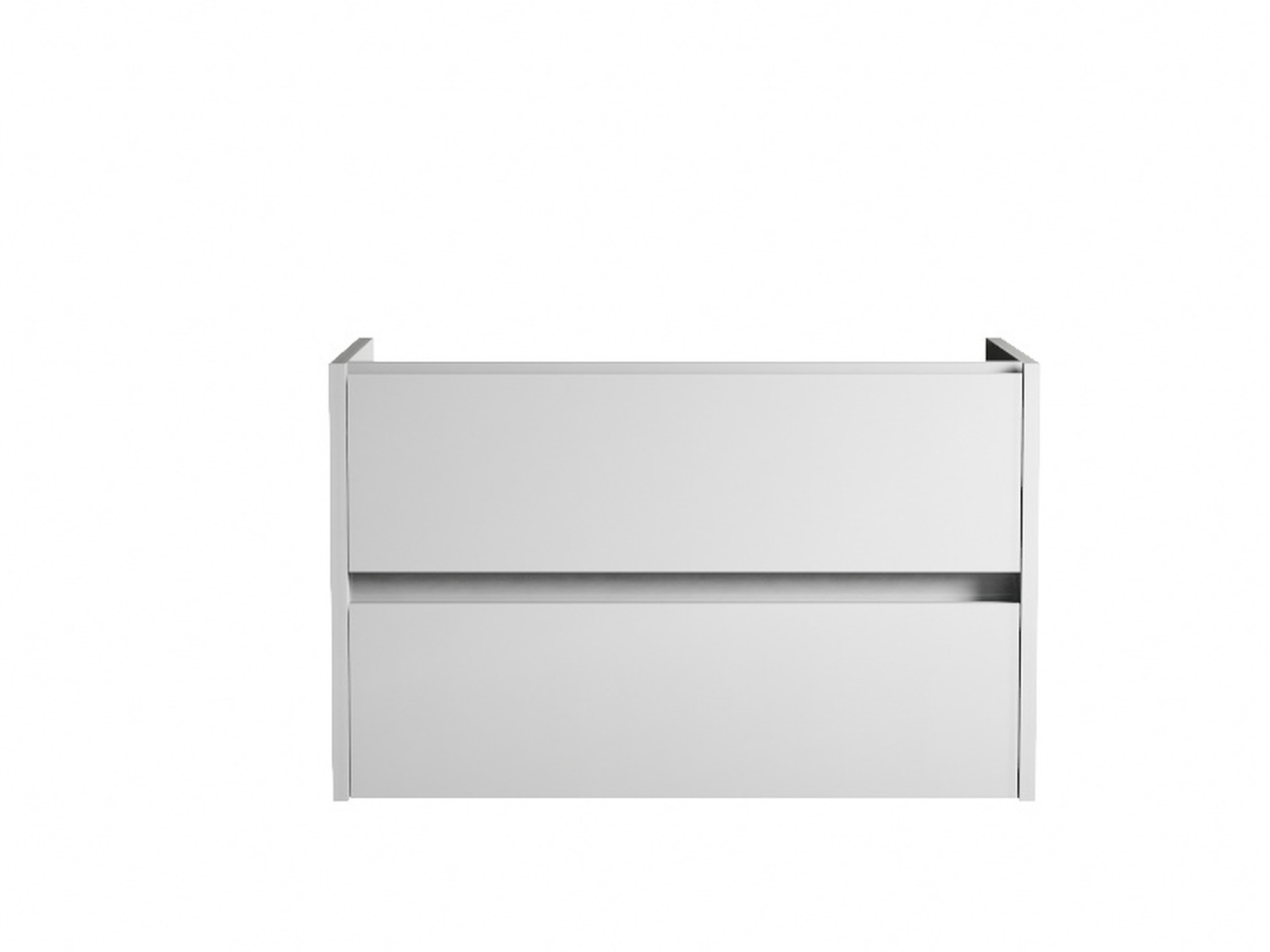 Duo Waschtischunterschrank 60, Wei&szlig; Hochglanz Lackiert