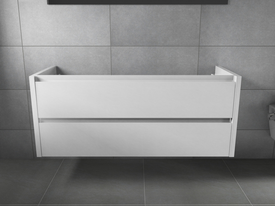 Duo Waschtischunterschrank 120, Wei&szlig; Hochglanz