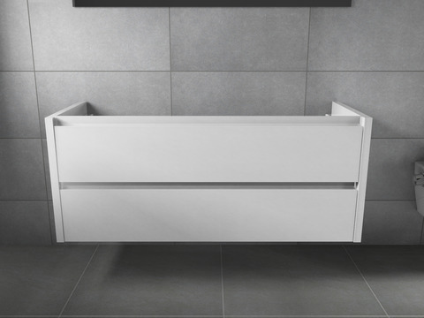 Duo Waschtischunterschrank 120, Weiß Hochglanz