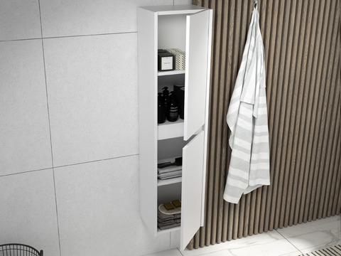 Aqua Bagno Seitenschrank Duo hochglanz weiß...
