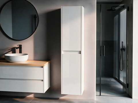 Aqua Bagno Seitenschrank Duo hochglanz weiß...
