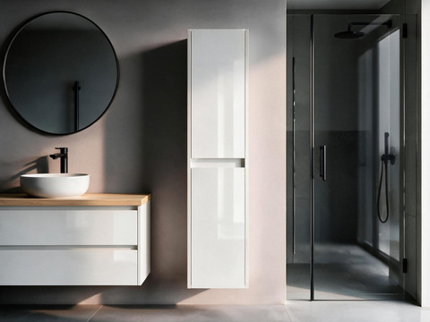 Aqua Bagno Seitenschrank Duo hochglanz weiß...