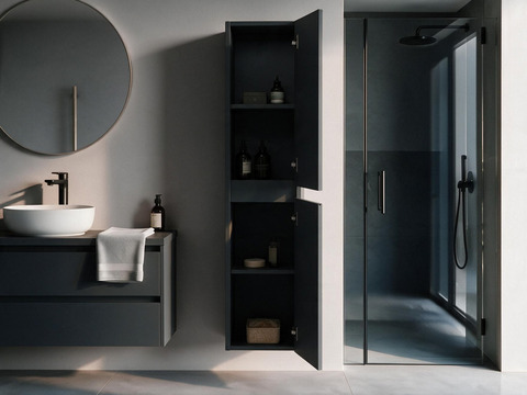 Aqua Bagno Seitenschrank Duo anthrazit matt lackiert...