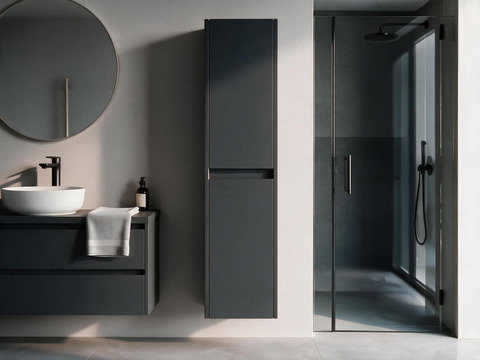 Aqua Bagno Seitenschrank Duo anthrazit matt lackiert...